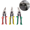 Aviation Tin Snips Set Straight Left and Right, Ergonomic Tyre Grip Handle with Hang Hole and Safety Latch