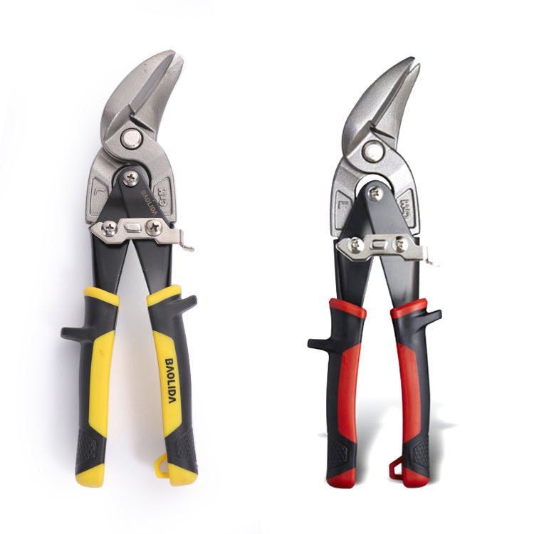 3 pcs Labor Saving Aviation Snips Set 40% Labour Saving Left, Right and Straight Cut Snips 10-inch Aviation Offset Snips