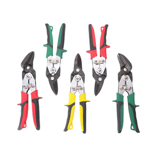 Customized professional chrome vanadium straight / left / right head steel cutting aviation tin scissor snips