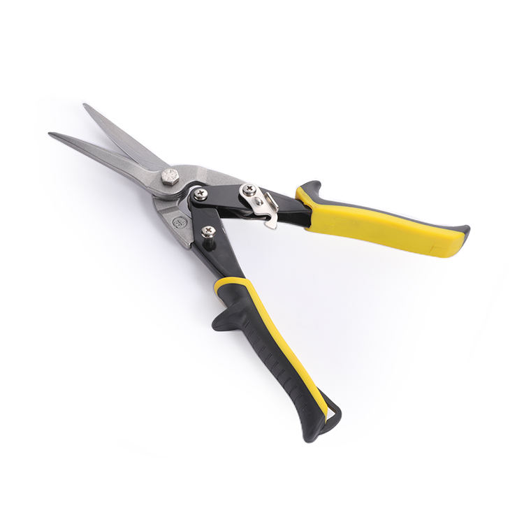 Hand tool long straight aviation shears chrome vanadium metal plate straight 12 inch aviation tin shears