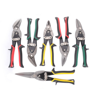 Hand Tools 10 Inch Heavy Duty Chrome Vanadium Steel CRV Left Straight Right Aviation Tin Snips for Cutting Metal Sheet