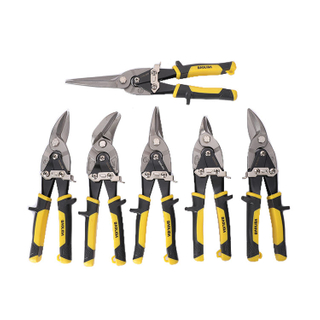 10" Aviation Snips Right Head Multi Hand Cutting Tool Left and Right Cut Offset Tin Cutting Shears with Forged Blade