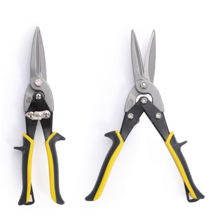 Hand tool long straight aviation shears chrome vanadium metal plate straight 12 inch aviation tin shears