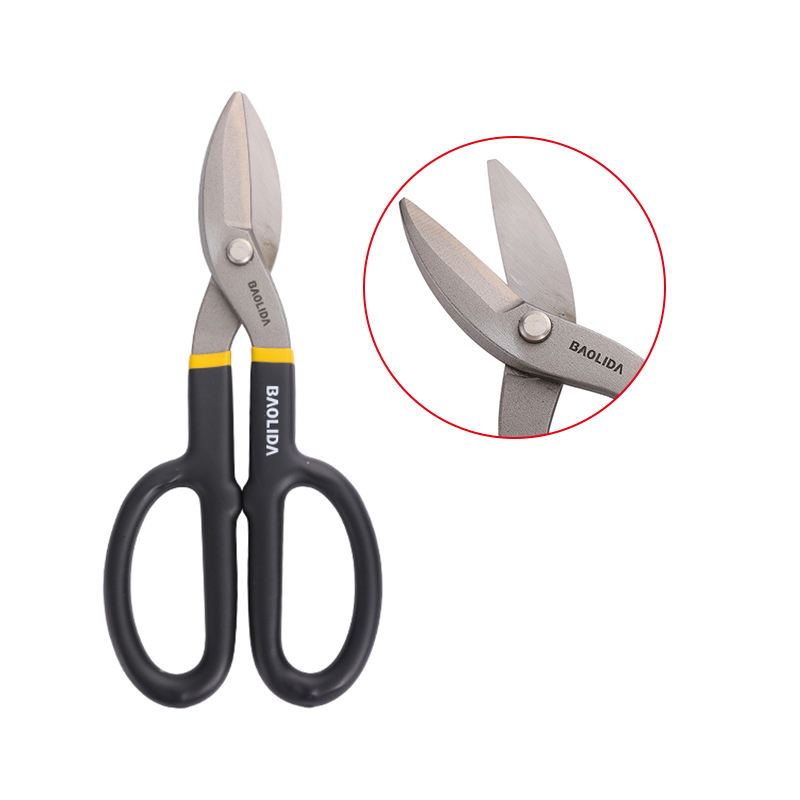 Wholesale Price Carbon Steel Straight Pattern Snips of Bigger Handle Tin Snips