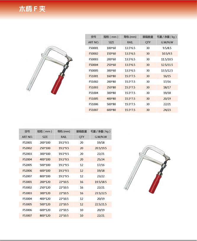 wholesale woodworking F clamp fixed tool