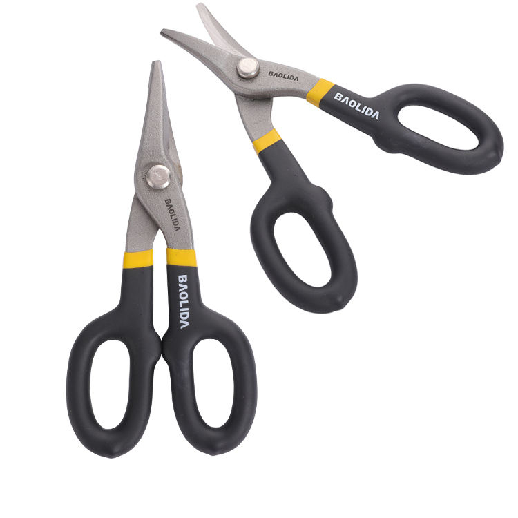 High Efficiency Carbon Steel Tin Snips Multi-purpose 7 Inch American Sharp-nosed Iron Scissors