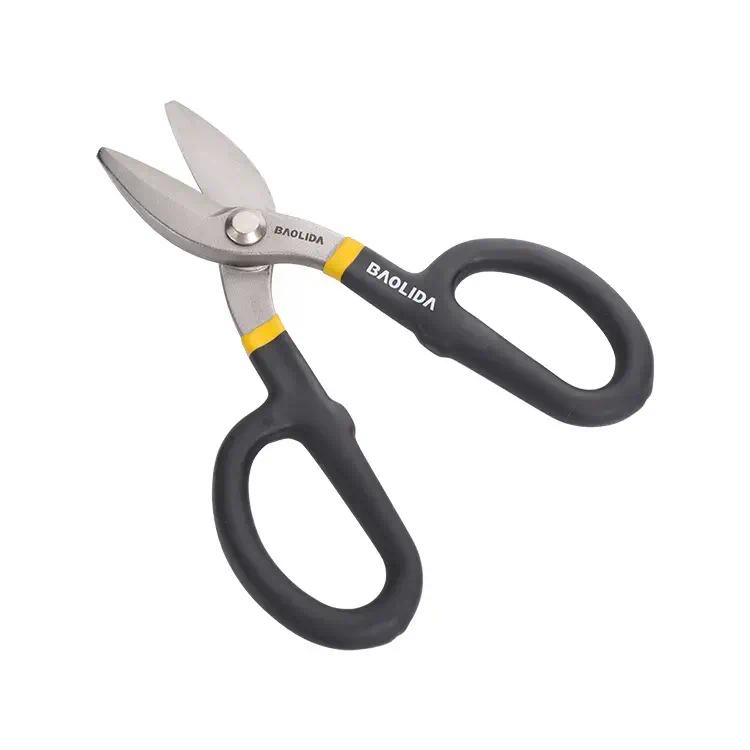 Smooth Edge Custom Logo Iron Scissors Carbon Steel Mini 7" Snips Scissors American Type Tin Snip