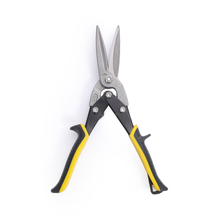 Hand tool long straight aviation shears chrome vanadium metal plate straight 12 inch aviation tin shears