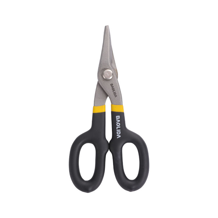 High Efficiency Carbon Steel Tin Snips Multi-purpose 7 Inch American Sharp-nosed Iron Scissors