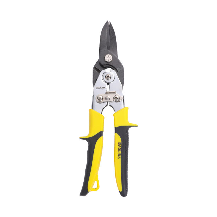 Customized professional chrome vanadium straight / left / right head steel cutting aviation tin scissor snips