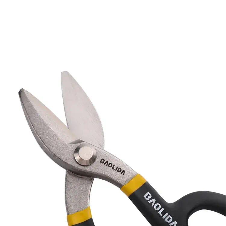 Smooth Edge Custom Logo Iron Scissors Carbon Steel Mini 7" Snips Scissors American Type Tin Snip