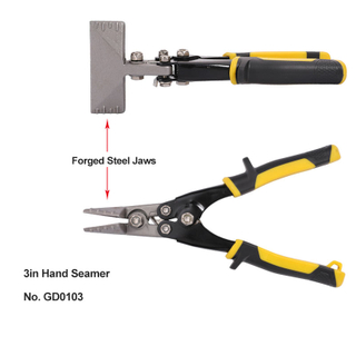 Sheet Metal Hand Seamer 3 Inch Straight Jaw Sheet Metal Bender Tools for Flattening Metal Double Dipped Cushion Handle