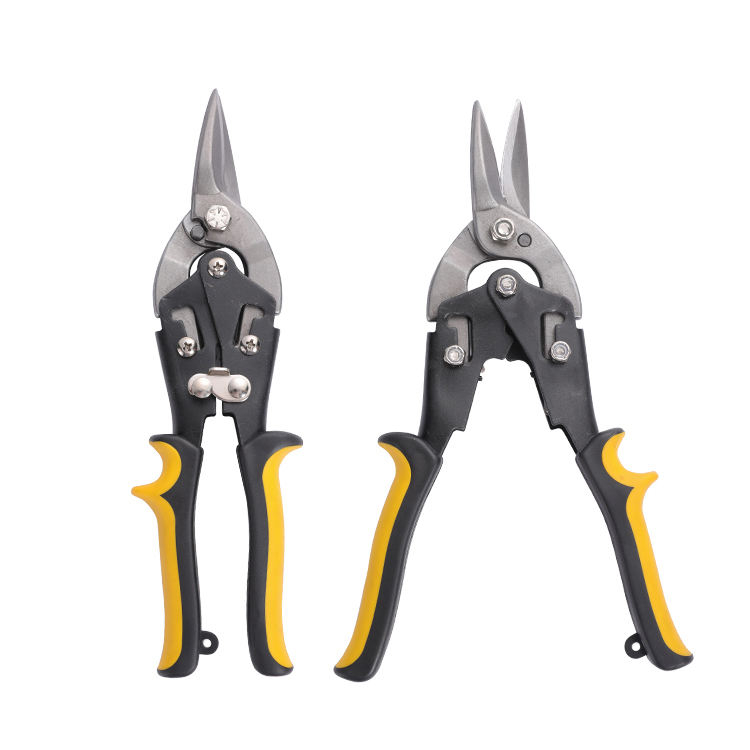 Two level stage design pliers Cr-V 10" high sharp cut tin Aviation household snips with TPR/PVC plastic handle