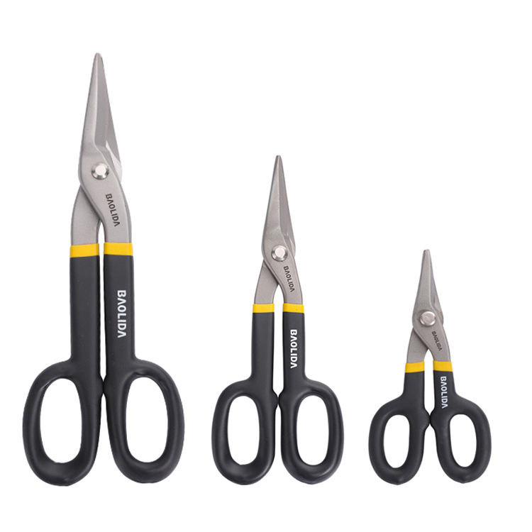 Private label tin power snips sharp-nosed carbon steel tin scissors tin snip manufacturers