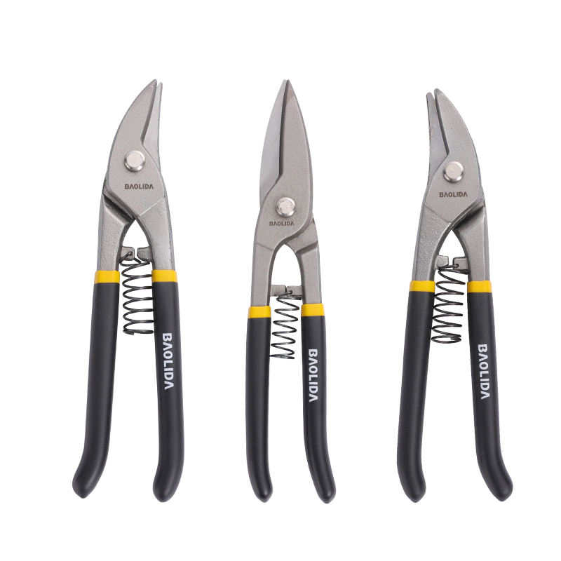 OEM Heavy Duty Metal Cutting Shears Tin Snips Flat Blade With Cushion Handle 12" Multi-purpose Carbon steel Scissor